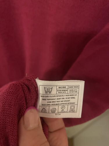 EWM Womens Pure Classics Burgundy red Jumper Pullover Size M uk 14-16 LAMBS WOOL - Picture 7 of 9