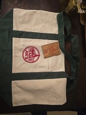 Trader Joe's Large Canvas Tote Reusable Bag 20x14x6" Green/White-Brand New 