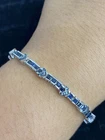 NATURAL SAPPHIRE SQ STERLING SILVER 925 BRACELET