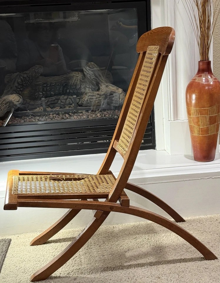 Silla basculante plegable de madera curvada Akita Mokko Mid Century Isamu Kenmochi rara Foto 2 de 4