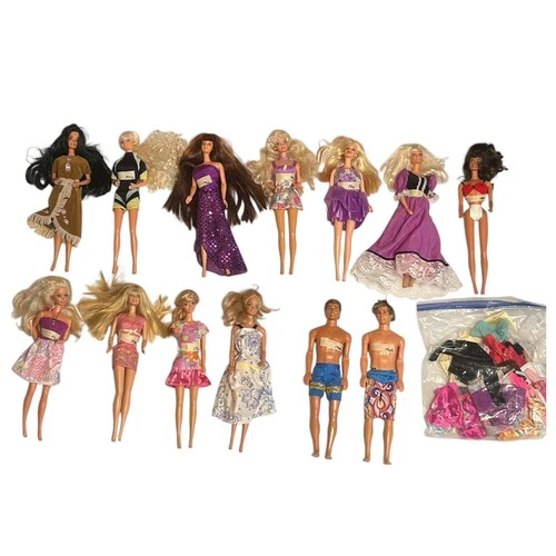 Vintage Barbie Lot 11 1966 Dolls + 2 Ken 1968 + Clothes Accessories Mattel