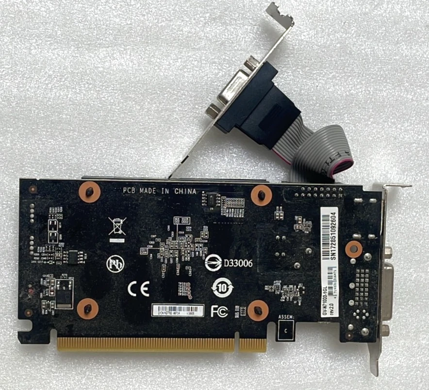 Gigabyte GeForce GT710 1GB DDR3 HDMI VGA DVI GV-N710D3-1GL Video Graphics Card - Image 2 of 4