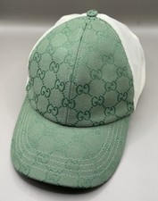 Gucci GG Monogram Green Canvas Baseball Hat Cap Men s Size L 59 cm Authentic