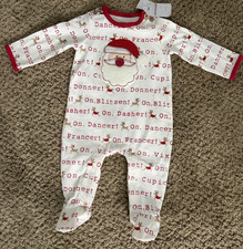 Mud Pie infant 0-3 month footed santa sleeper cute! NWT (77)