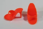 MATTEL BARBIE ORANGE OPEN-TOE PUMPS HEELS MULES SHOES - MARKED PHILIPPINES