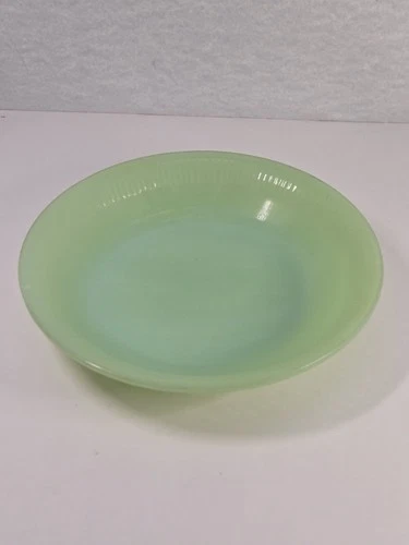 Fire King Jadeite Jane Ray Ribbed Flat Soup Bowl 7.5" Oven Ware