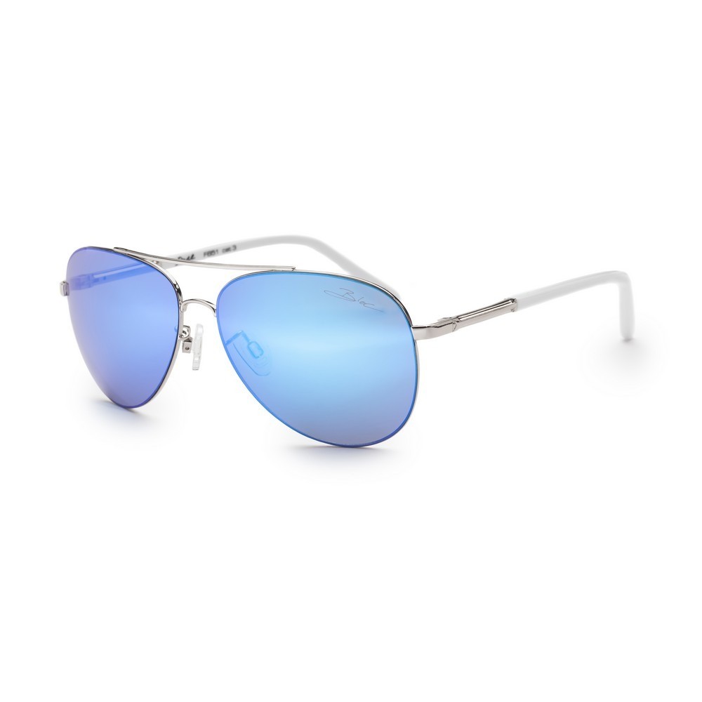 Bloc Dune F651 Metal Pilot Sunglasses Silver / Blue Mirror