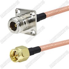 SMA Male Plug to N Female Jack 4 Hole Flange Lot RF Pigtail RG400 Coaxial Cable
