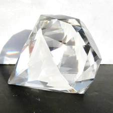 Tiffany & Co.  Paperweight Crystal Diamond shape signed perfect
