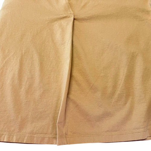 T-shirt maglietta Uniqlo aperta scollo a V pieghe davanti colletto skipper piccola cotone marrone - Foto 9 di 13