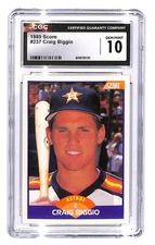 1989 Score - Craig Biggio #237 (RC) CGC 10