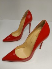 Christian Louboutin So Kate 120mm Patent Red Leather Size 38.5 Pre-Owned