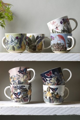 Kew Gardens Midnight Flora White Mug - Fine China Coffee/Tea Cup - 400ml - Picture 3 of 4