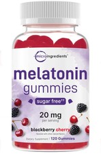 Micro Ingredients Melatonin 20mg Gummies for Adults, 120 Count Pack of 1 