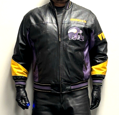 NFL Minnesota Vikings レザージャケット XXL値下げ可 58 Sports NFL Minnesota Vikings Genuine Leather Jacket Size M | eBay