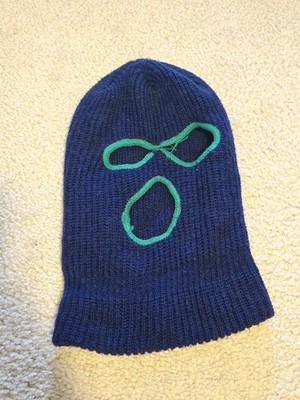 Children's Blue Knitted Ski Mask Winter Warmth