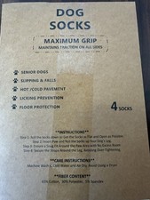 4-Pack Anti-Slip Dog Socks with Strong Grip Paw Protection for Pets XL Gray