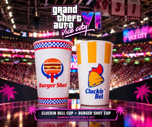 GTA VI Vice City - Cluckin Bell Cup + Burger Shot Cup | Gaming Collectible Set - product listing photo