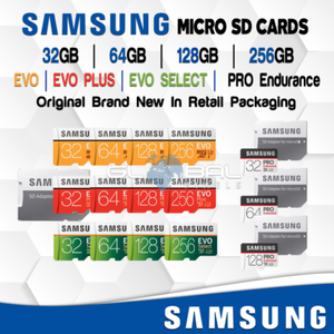 Samsung Micro Sd Card 32 64 128 256 Gb Evo Plus Select Pro S8 S9