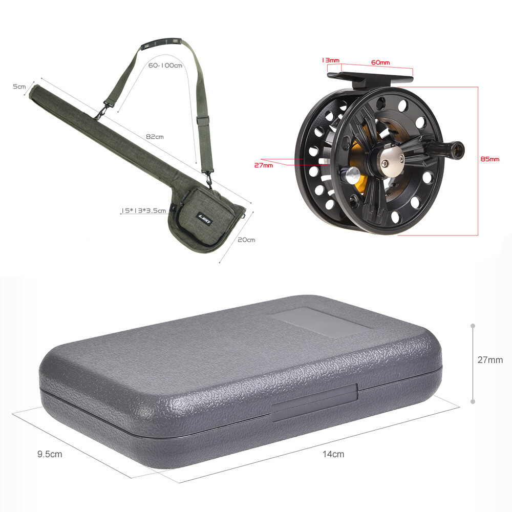 Fly Fishing Combo Set 5/6WT Fishing Rod+Fly Reel+Storage Bag+Fly Flies
