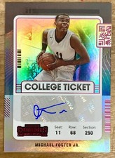 2022 Michael Foster Jr RC Auto Chronicles Draft Contenders College Ticket Pink