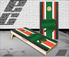 Irish Clover Wood Cornhole Boards Bean Bag Toss Game
