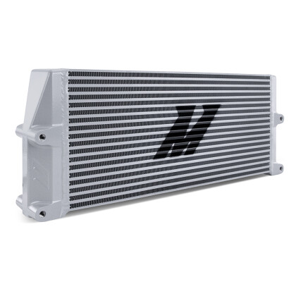 Mishimoto Heavy-Duty Oil Cooler - 17in. Same-Side Outlets - Silver - Picture 2 of 3
