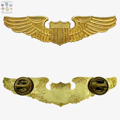 U.S. FLIGHT INSTRUCTOR PILOT WINGS BADGE 3  SIZE POST-BACK