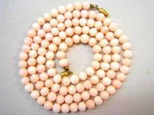 Engelshautkoralle Korallen Perlen Kette Collier mit Schraubschließe