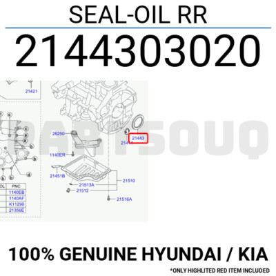 2144303020 Genuine Hyundai / KIA SEAL-OIL RR | eBay 