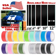Matte Color Racing Stripes Vinyl Wrap Rally Decals Stripe Sticker 10FT/20FT Long