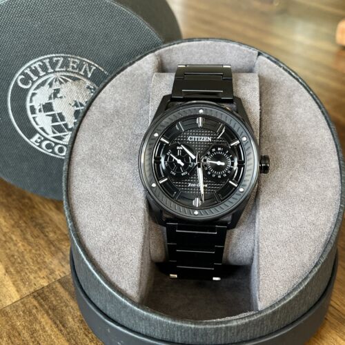 CITIZEN Eco-Drive CTO Black IP Stainless Steel Men's Watch BU4025-59E MSRP: $350 - Picture 1 of 9