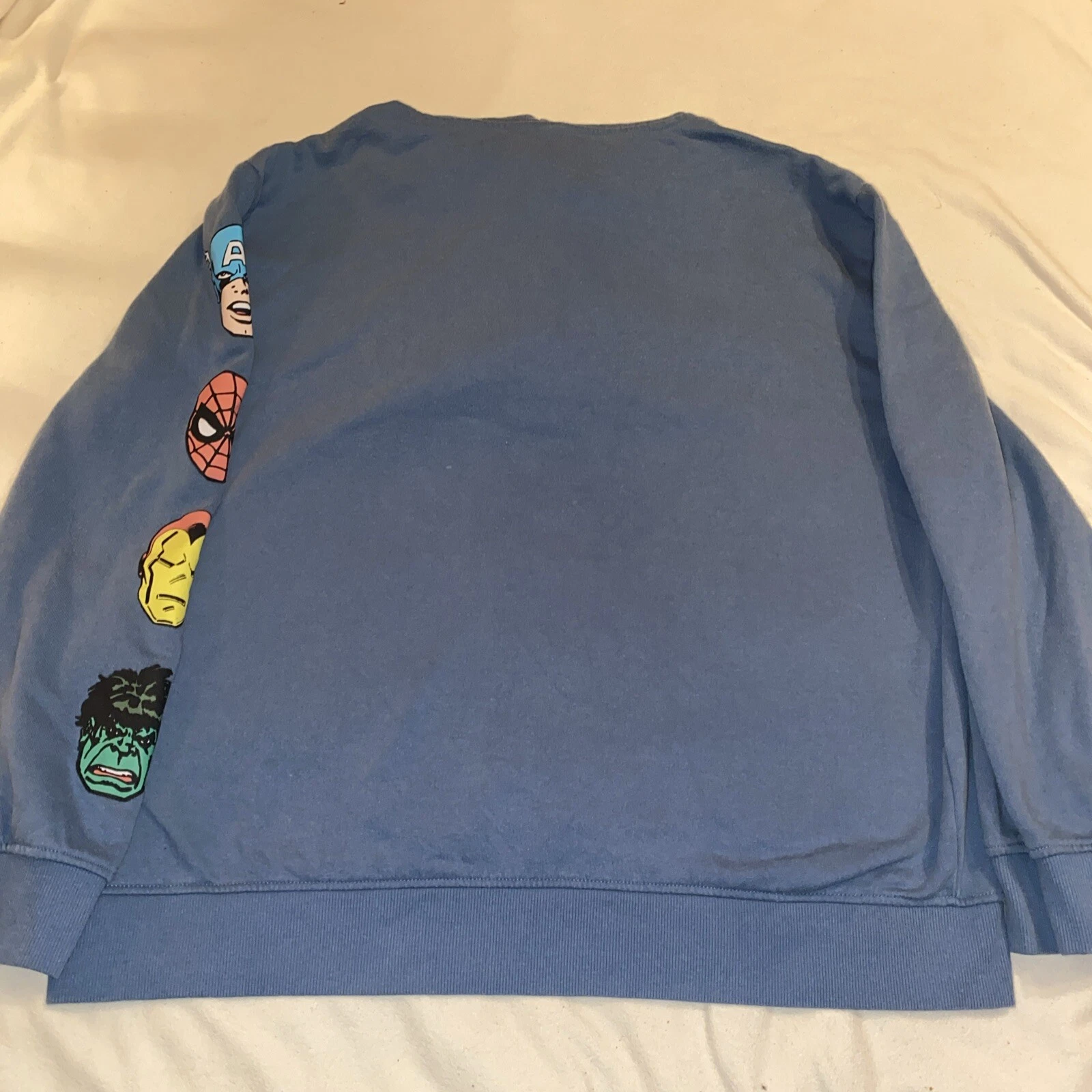 VETEMENTS Felpa Marvel Adulto Blu Felpa con Cappuccio Pullover Tasche Cartone Animato Uomo XL