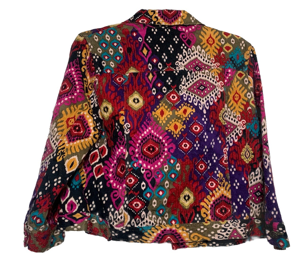 Ruby Rd Geometric Multicolor Jacket Cotton Jean S… - image 3