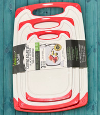 Sur La Table Kitchen Essentials 2 Piece  17" X 12" & 13" X 9 Cutting Board Set Red