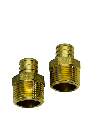2 PK BRASS MALE ADAPTER C76036LF 3/4" PEX X 3/4" MIP - Picture 1 of 3