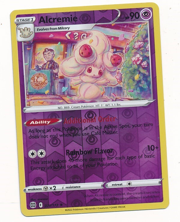 Alcremie HP110 ホロレア D435706 Pokemon Card Alcremie #71 Brilliant Stars Reverse