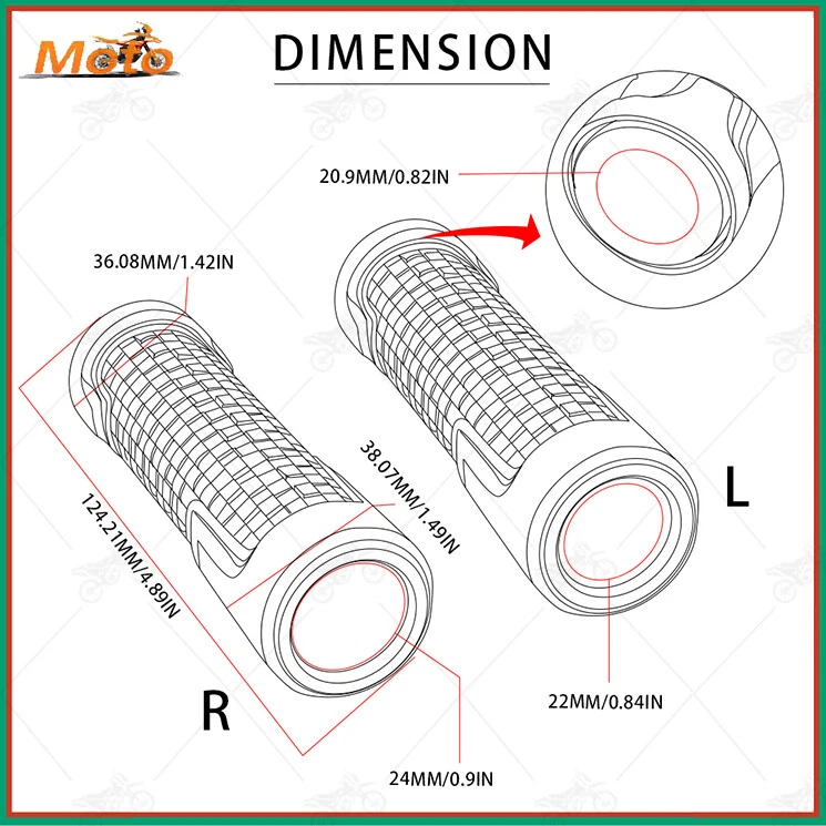 Empuñaduras manillar moto 7/8" para Piaggio Vespa GTS GTV LX 125 250 300 Foto 4 de 4