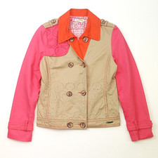 Desigual Boho Jacket Size 40 UK 10 12 Women Double Breasted Colourblock Eclectic