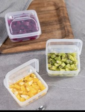 3 Pieces/Small Storage Box Clear Plastic With Lid For Food Storage/NEW