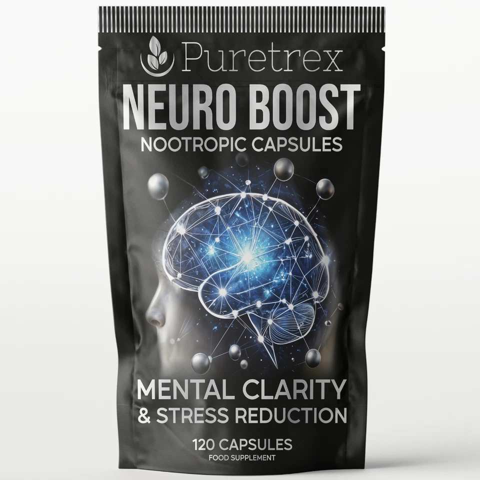 PURETREX Brain Booster Nootropics Alpha 99% GPC Bacopa Monnieri Lion’s Mane 120 Capsules