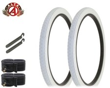ALTA BICYCLE WIRE BEAD CRUISER TIRES 26 x 2.125 WHITE HEAVY DUTY DIAMOND 6pc SET