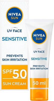 NIVEA Sun UV Face Anti-Age LSF 50 Creme (50ml), Q10 Sonnencreme schützt vor 