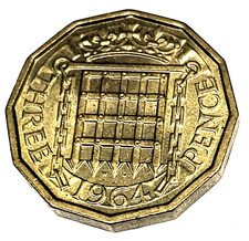 # C7437    GREAT BRITAIN     COIN,    THREE PENCE   1964