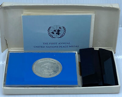 1971 US USA Franklin Mint United Nations PEACE Old Proof Silver
