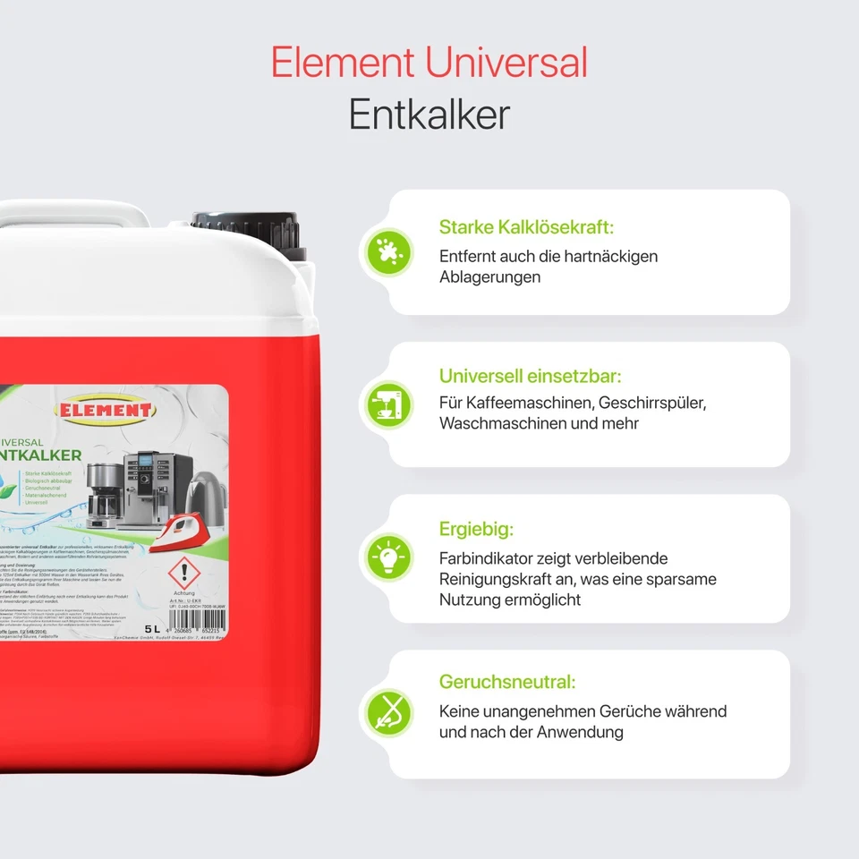 5L Entkalker Kaffeevollautomat Konzentrat Universal mit Farbindikator - Bild 3 von 4