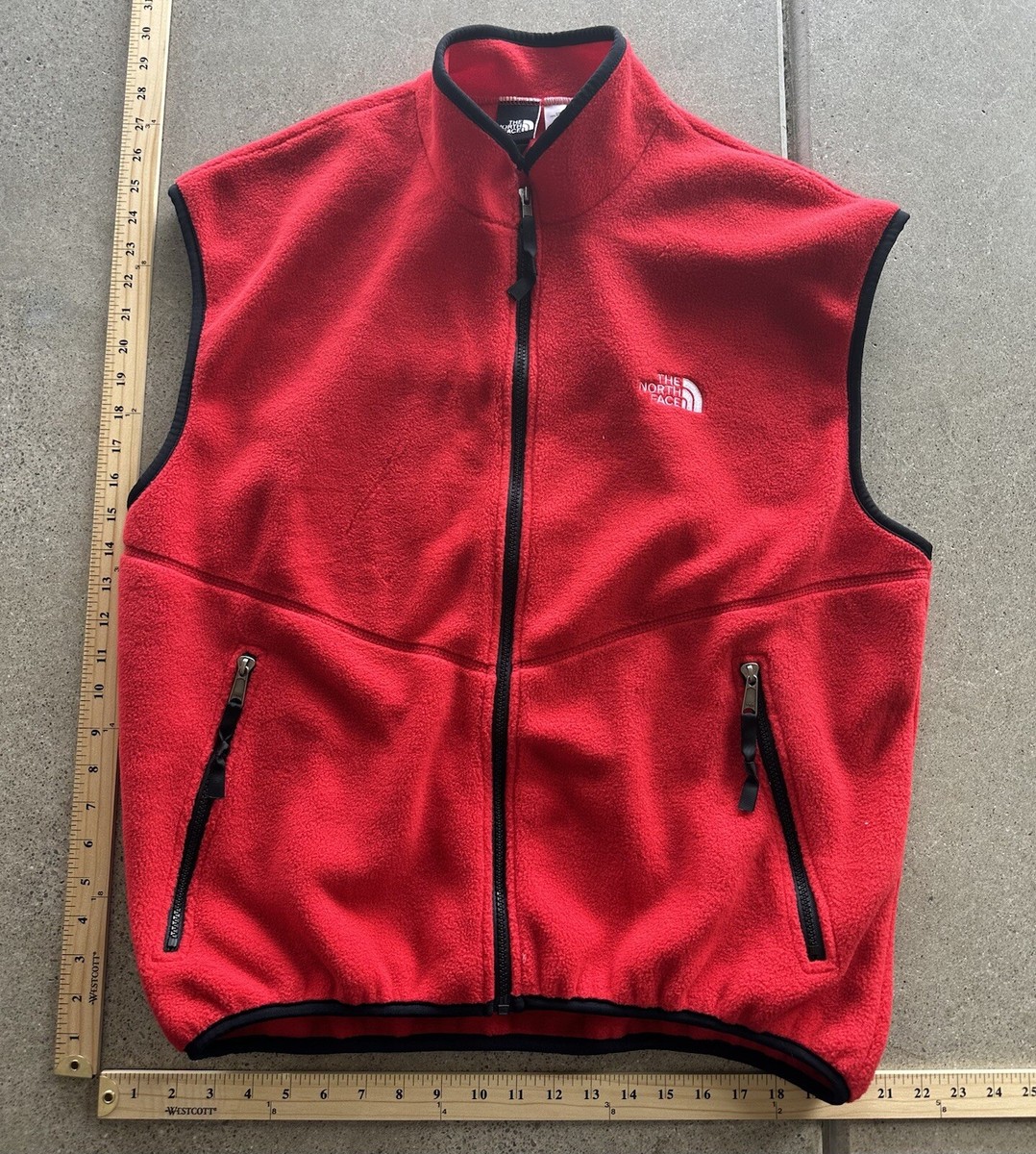 The North Face ビンテージフリースベスト Vintage The North Face Men's 100% Polyester Made in U.S.A. Red
