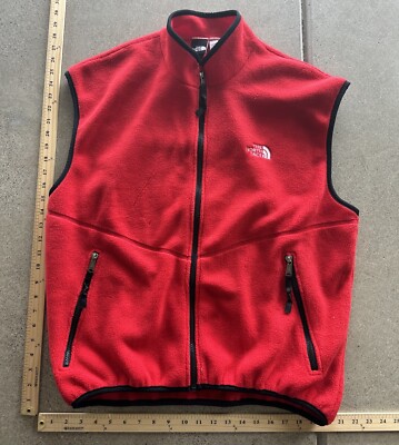 Vintage The North Face Men's 100% Polyester Made in U.S.A. Red