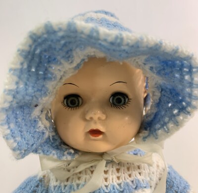 Hard Plastic Doll  Pat. Pend. Walker Vintage 50 s Sculpted Hair sleep Eyes 12 
