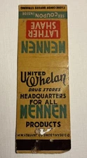 Matchbook Cover Vintage, Mennen Shave Products, United Whelan Drug Stores 